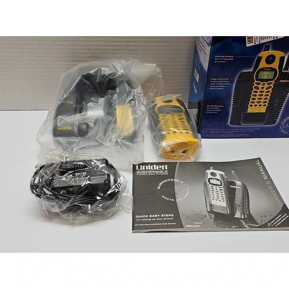 NEW - UNIDEN WXI 377 SUBMERSIBLE CORDLESS PHONE IN ORIGINAL BOX WITH PAPERS